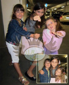 SPY KIDS Star Rowan Blanchard poses with HMB kids Sophia and Simone Card at HMB's Spy Kids 4 Screening