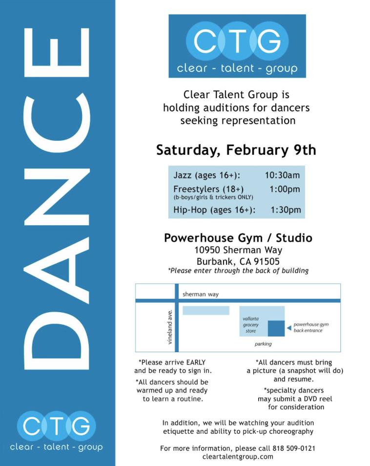 Clear Talent Group Dance Open Call