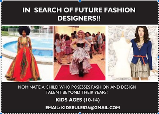 CASTING CALL: TALENTED KID DESIGNERS